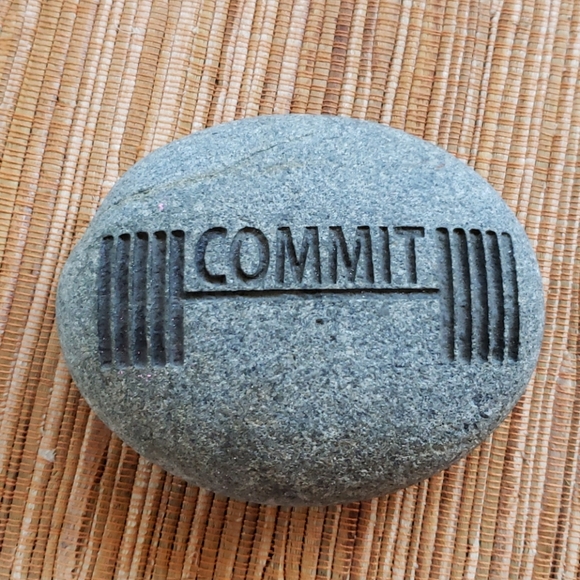 Other - Committ oval engraved rock paperweight